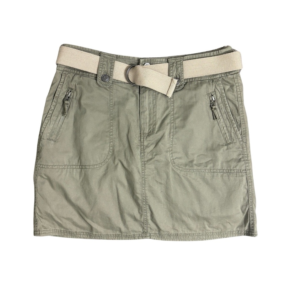 Sonoma green khaki mini skort with adjustable belt